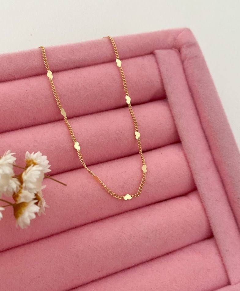 Pulseira Grumet Coraçõezinhos Dourado